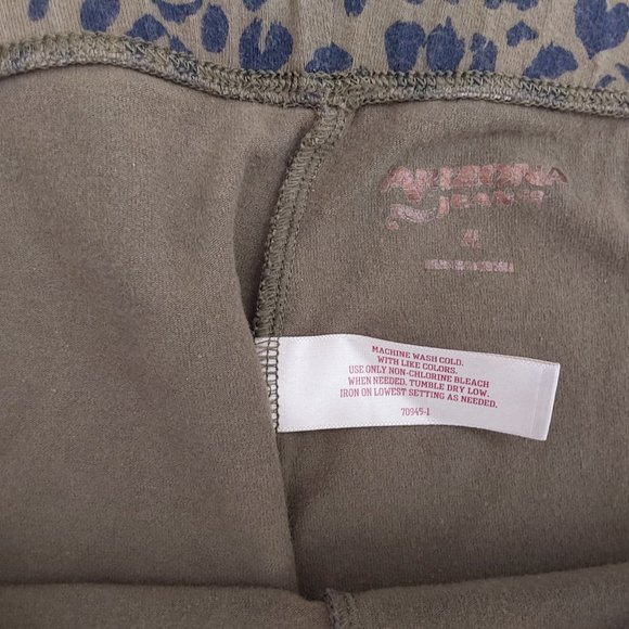 Arizona Jeans Co Army Green/Black Leopard Print Legging. Size XL - Picture 2 of 3